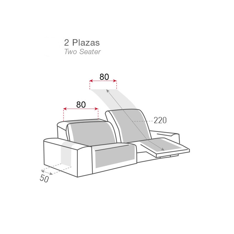 Funda de sofá Relax 2-3 plazas 2 pies Índigo - MAXIFUNDAS