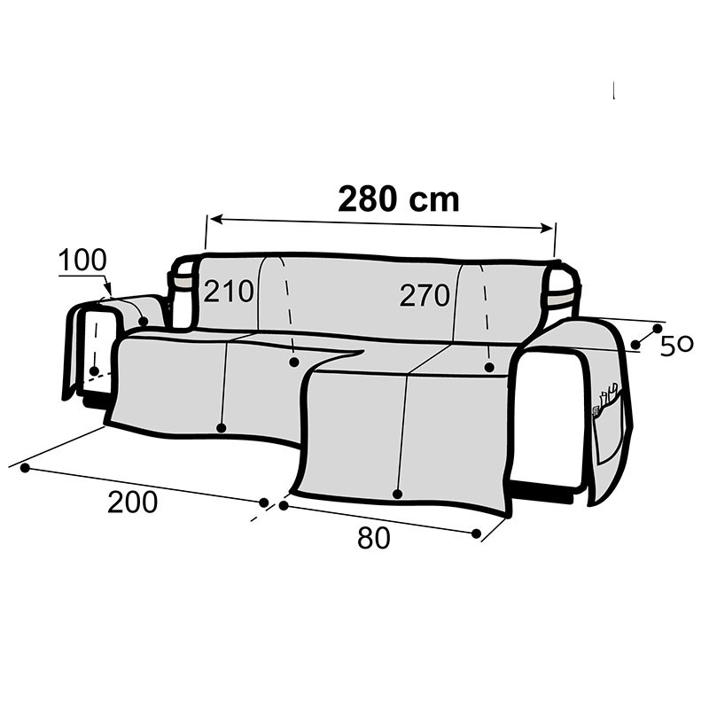 Funda de Sofá Chaise Longue Viena XL