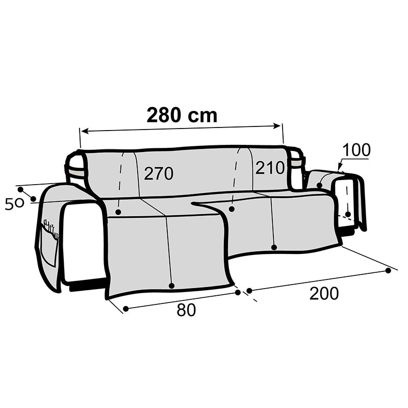 Funda de Sofá Chaise Longue Viena XL